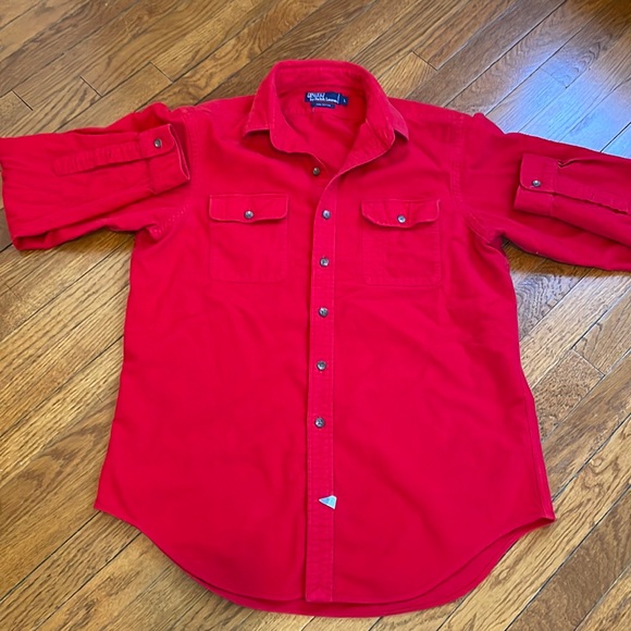 Polo Ralph Lauren Other - Vintage Polo by Ralph Lauren Cotton Chamois Shirt in Red. Size L. GC
